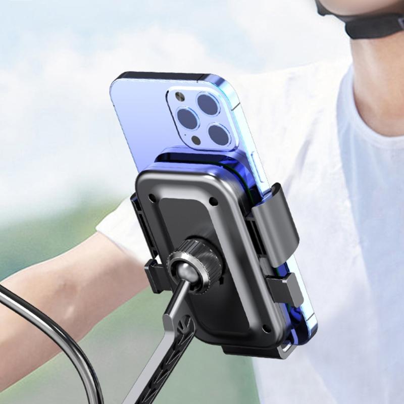 Motorcycle Handlebar/Rearview Mirror Mount Phone Holder Scooter Bike Phone Cradles 360 Degree Rotating Shockproof Stand