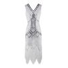Retro Sequined Beaded Dress Front and Rear Deep V-neck Fashionable Fringed Dress, Popular Evening Dress