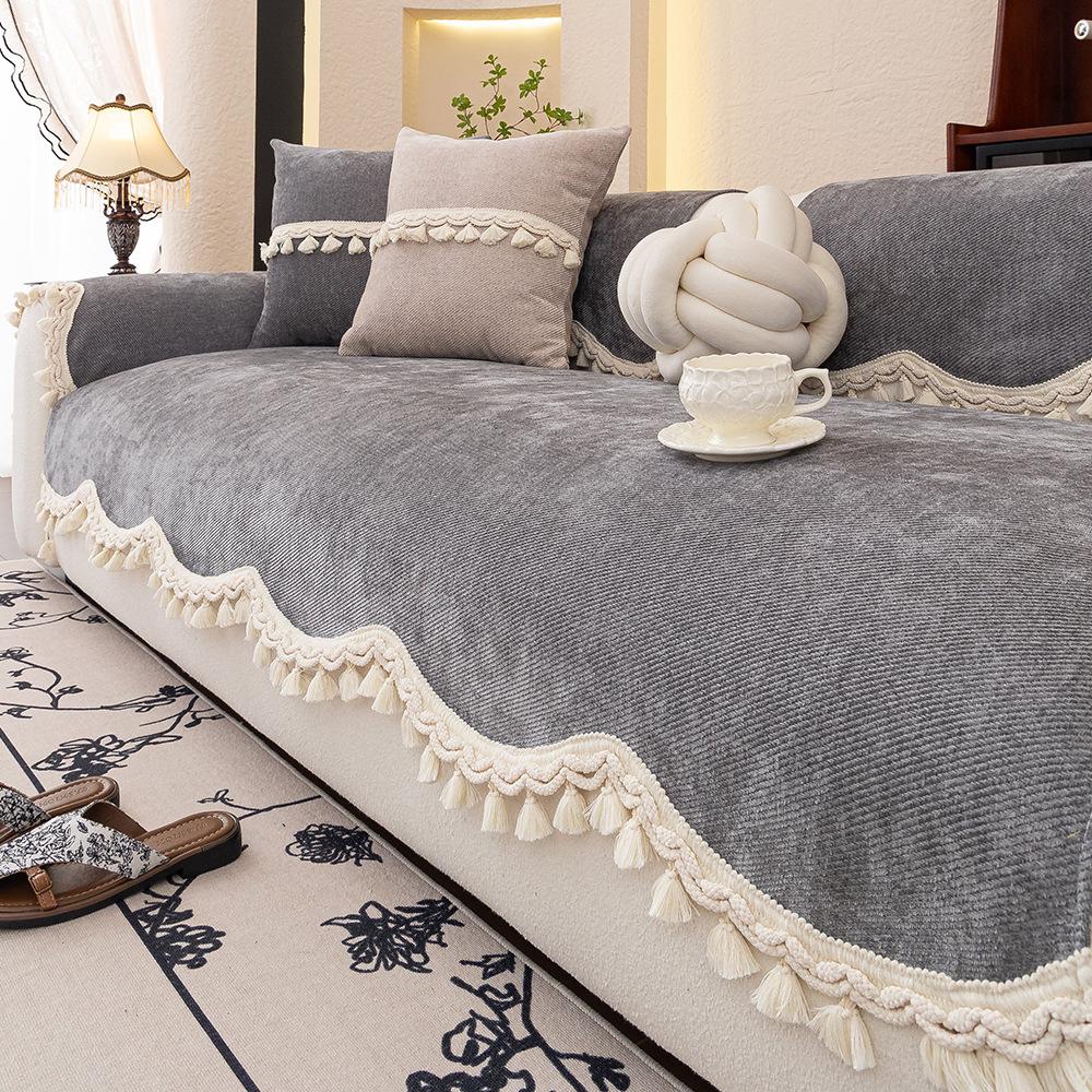 

Новая подушка для дивана необычной формы, из шенилла, для прямого ряда сидений, всесезонная универсальная нескользящая накидка, чехол, ткань, полотенце 70*120cm