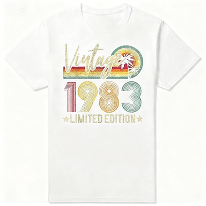 Vintage Made in 1983Edition  Birthday Gift T-Shirt Women Retro Casual Short Sleeve