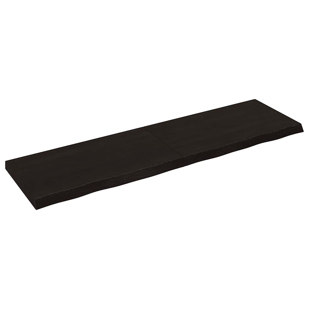 Vidaxl Półka, Ciemnobrązowa, 180X50X(2-6) Cm, Wykończone Drewno Dębowe