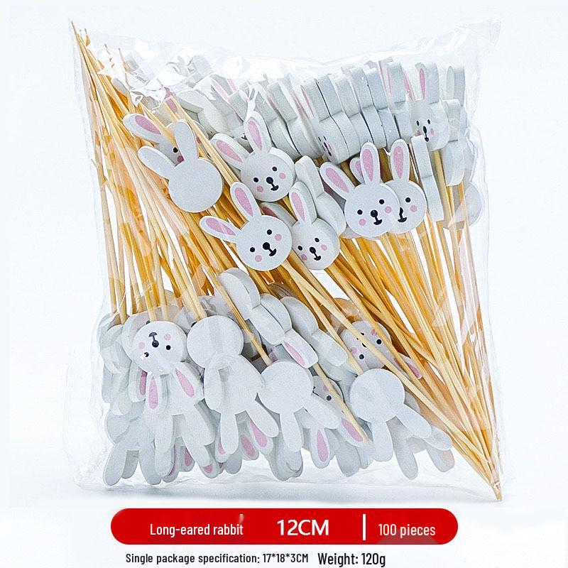 12CM Bamboo Pearl Skewers: Creative Cocktail and Fruit Plate Decor Toothpicks