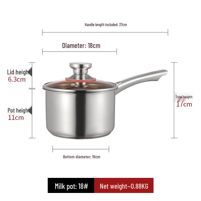 Stainless Steel Yukihira Pan: Non-Stick Milk, Soup & Noodle Pot with Wooden Handle for Baby Food & Breakfast