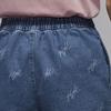 Jordan Allover Letter Print Zippered Stretch Denim Shorts Women Bottoms Stone-Blue FN5690-453