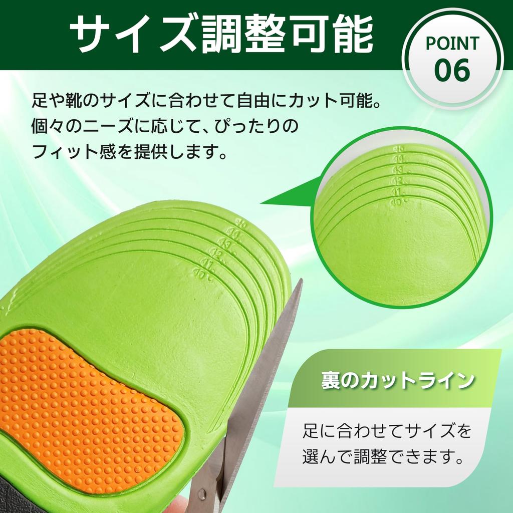 JIFANPAUL Insole, Insole, Men's, Women's, Arch Support, Arch, Shock Absorption,