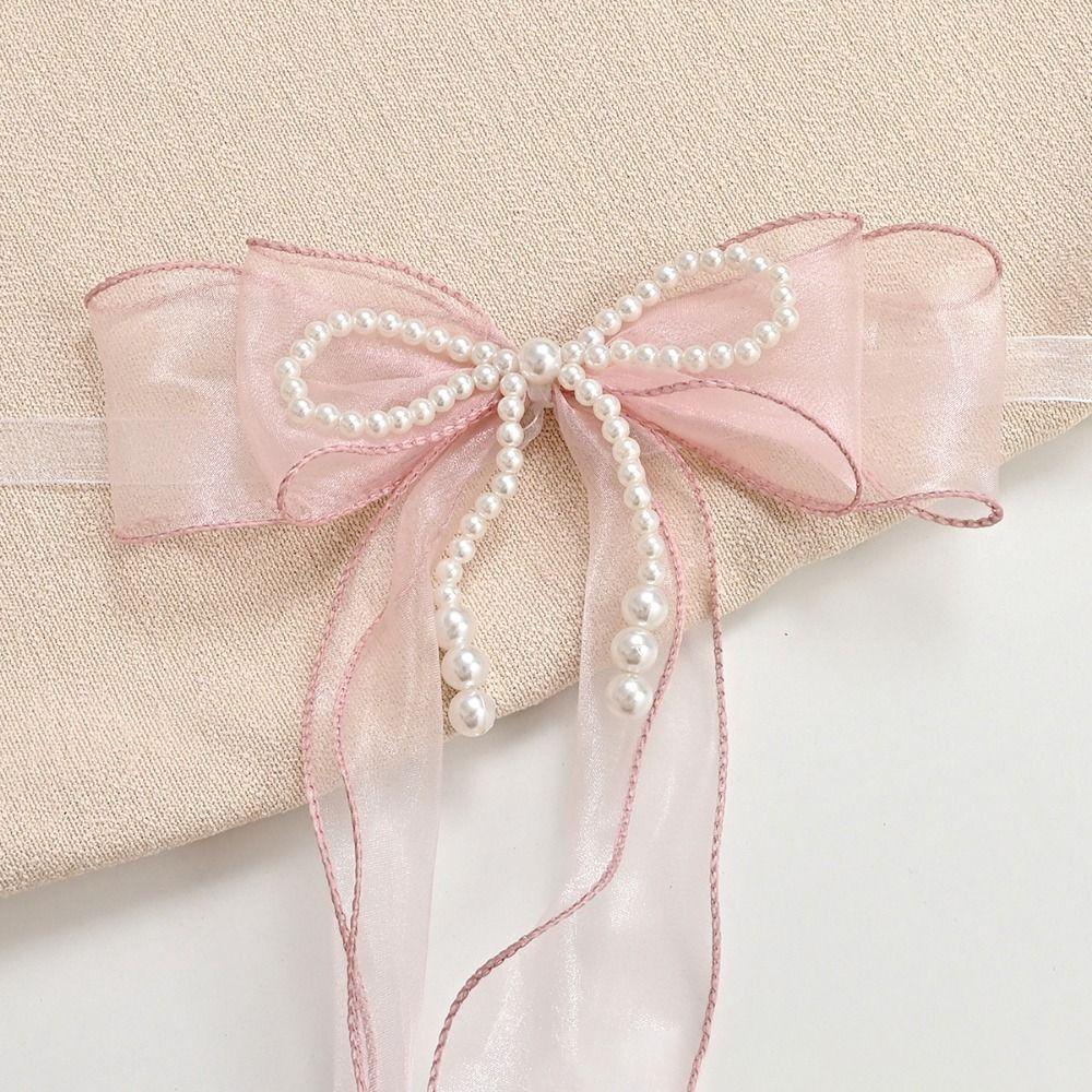 

Pearl Bow Design Pearl Bow Curtains Straps Princess Style Curtains Binding Rope Room рожевий