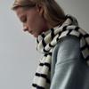 LOEIL Wool Stripe Muffler - Ivory