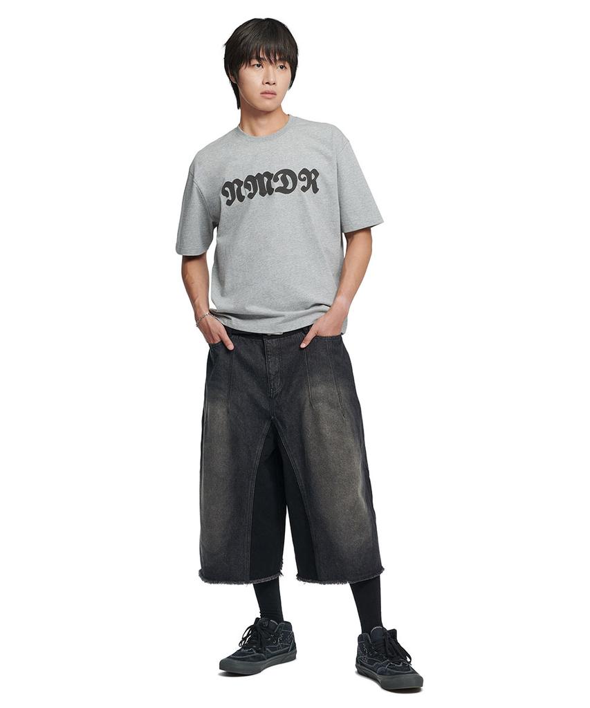 Nomaenyueol Waffle Patched Crop T-Shirt - Melange