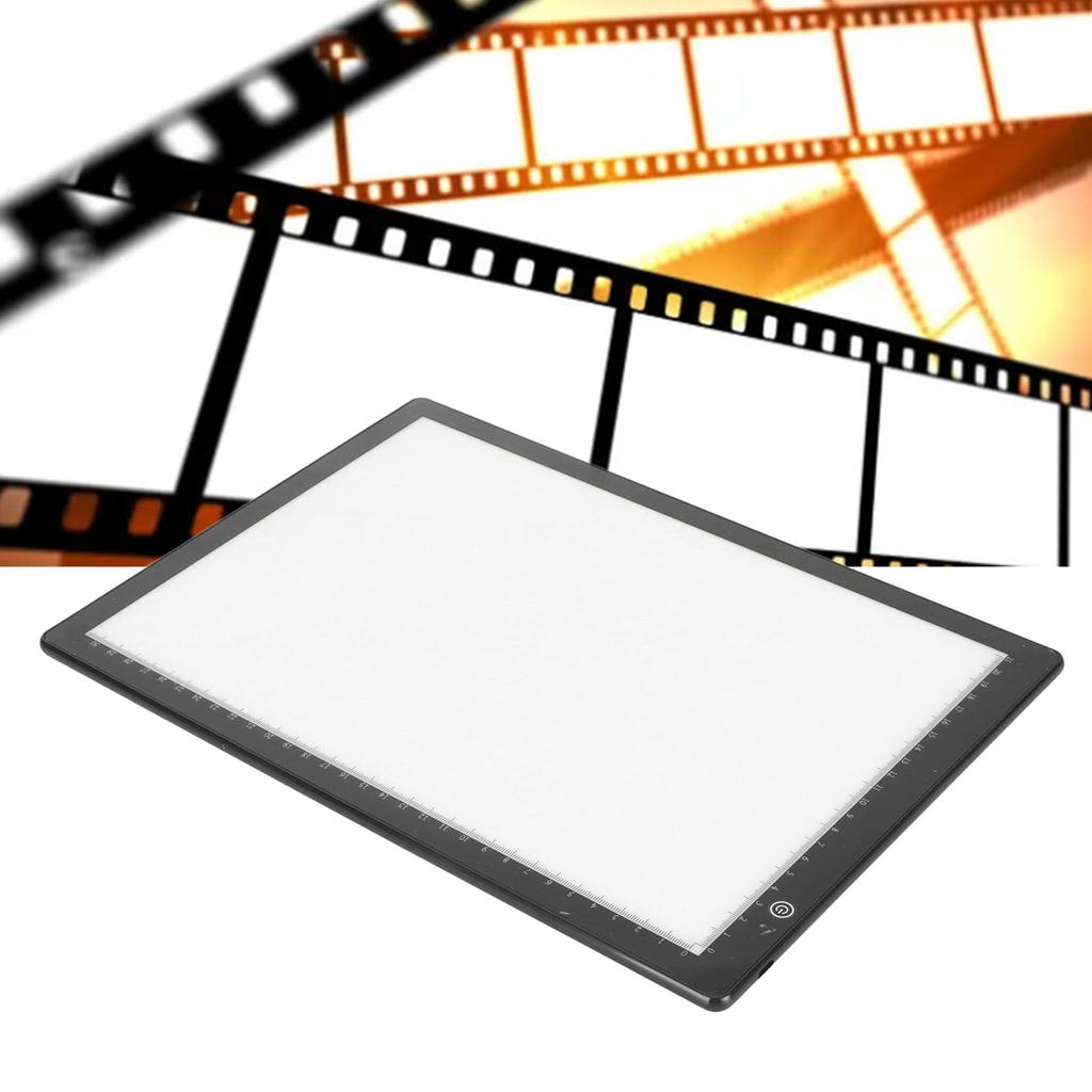 Visionneuse de diapositives 3 niveaux de luminosité Format A4 Lumière LED douce Boîte lumineuse de numérisation de films Alimentée par USB C Édition d'application pour le bureau