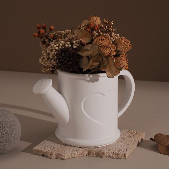 Yousheng 1 Set Watering Can Silicone Mold Handmade Gypsum Epoxy Resin Casting Mold Love Heart Flowerpot Storage Box Making Mould DIY Craft Lovers Gift