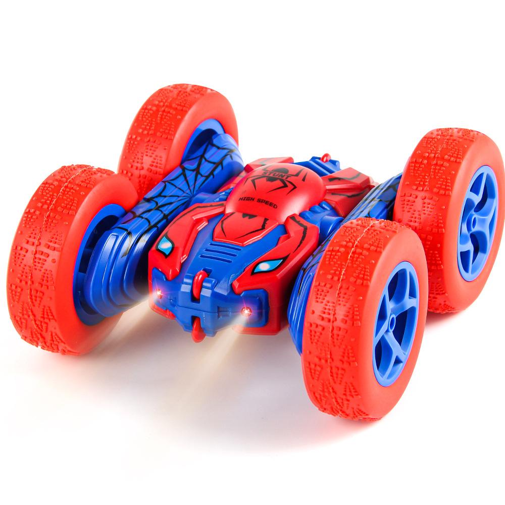 360D Rotation Double Sided Rolling Wireless Remote Control Car Childrens Stunt Climbing Light Deformation Racing USB Charge Toys