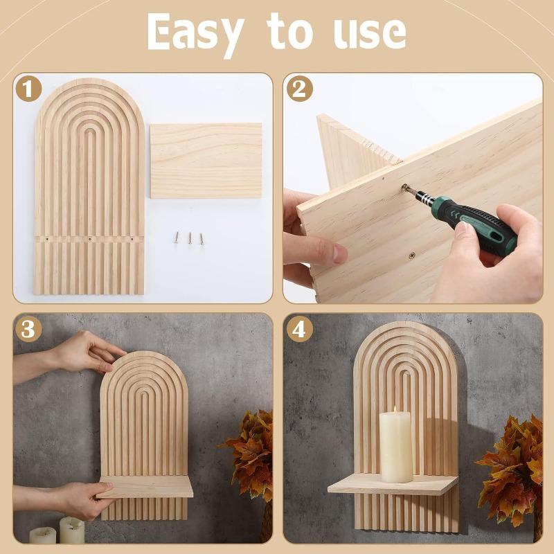 Bohemian Wall Mounted Decorative Shelves Candle Sconces Hanging Rack Plant Flower Vase Display Shelf Home Decoration