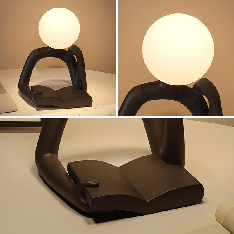 Lampă Figurină Minimalistă Wow House din Rășină - Lampă de Noapte cu Design Abstract pentru Dormitor sau Birou