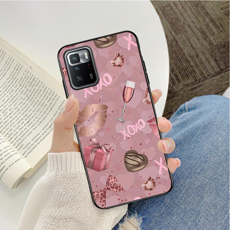 

Чехол для телефона из розового золота с розовым сердечком и бабочкой для Xiaomi Redmi Note 11 10 Pro Note 8 Pro 9Pro Note9 9S 10S 9T Redmi 10 9C 9A Redmi 9C