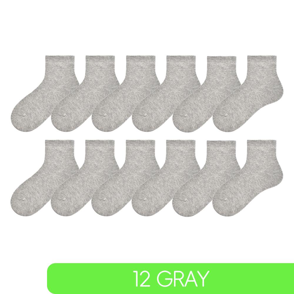 Children Boys Girls Cotton Above Ankle Sport Socks Soft Sweat Plain Stitch Athletic Spring Autumn Winter White Rray Black