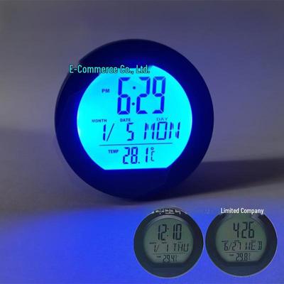 High Precision LED Luminous Solar Car Clock and Thermometer