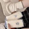 Ladies Autumn New AB Cute Embroidered Letter Puppy Wool In The Tube Pile Socks