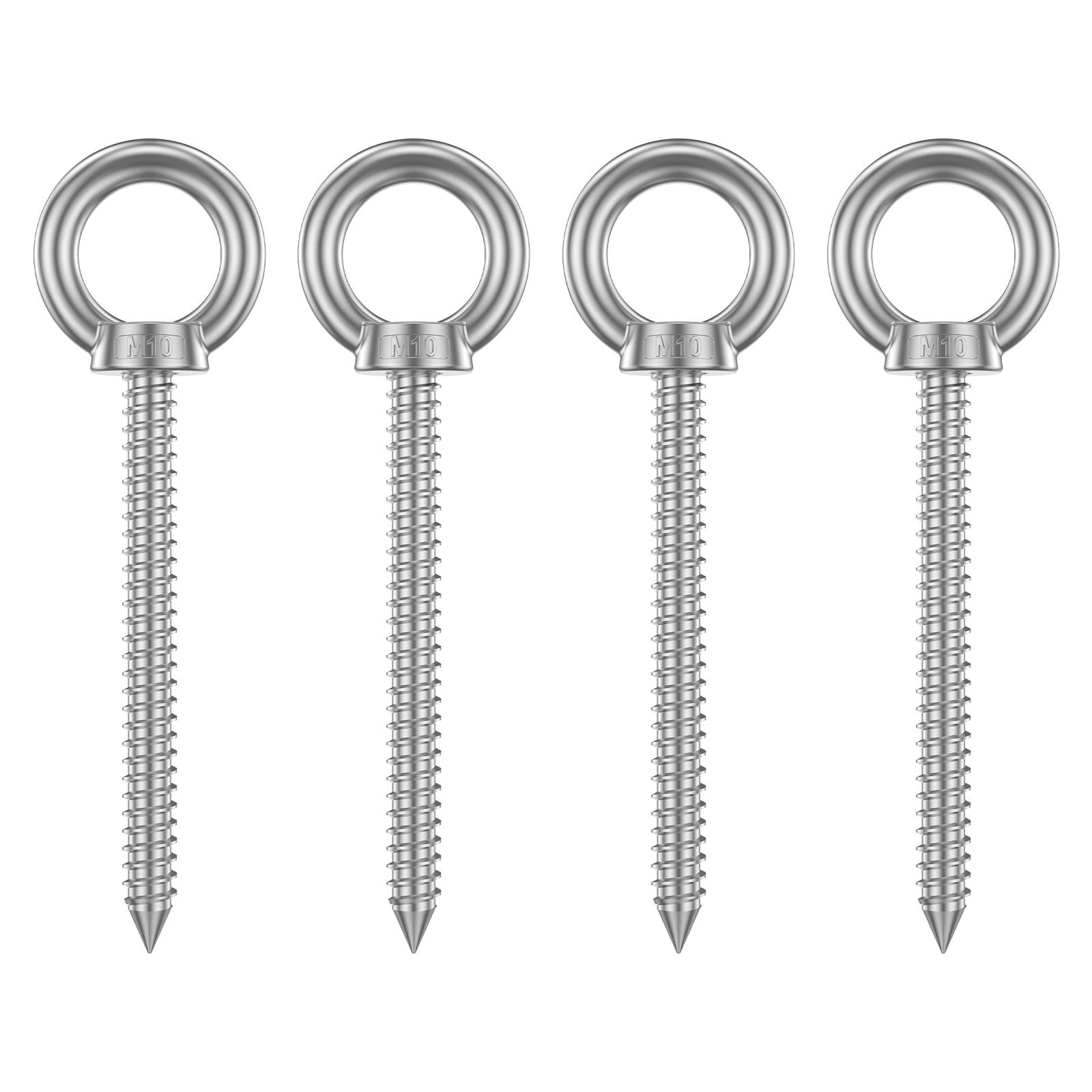 

Extended Eye Nut Self Tapping Screw Stainless Steel Sheep Eye Round Ring Self Tapping Screw Hook for Hammock Stand Swing Chair M10