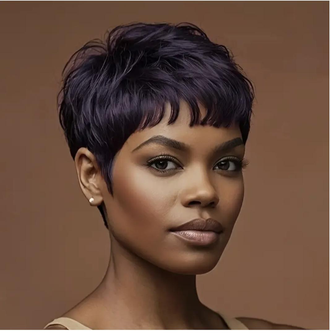 

Синтетический короткий черный парик, парик пикси с челкой, короткий накладной парик для женщин, парик для вечеринки, короткие волосы