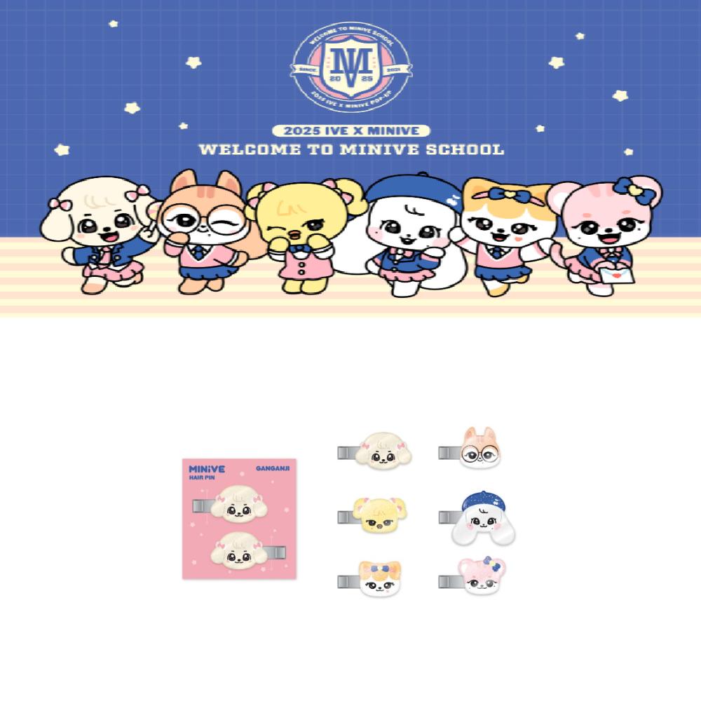 

Предзаказ 2025 IVE X MINIVE POP-UP Добро пожаловать в школу MINIVE Заколка для волос GANGANJI