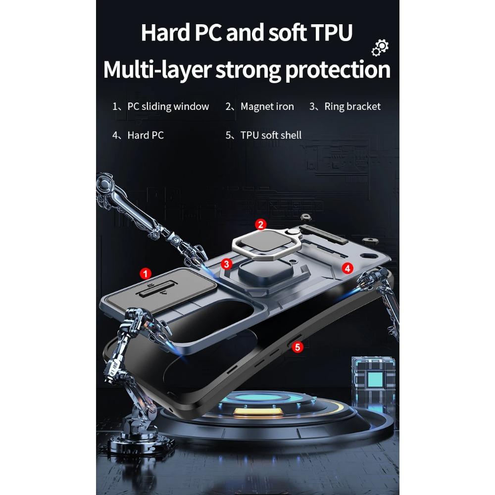 Armor Case for OPPO Reno 12 Pro 5G Reno11 F 11F Protective Cover Ring Magnetic Stand Holder Business Full Protection Cover