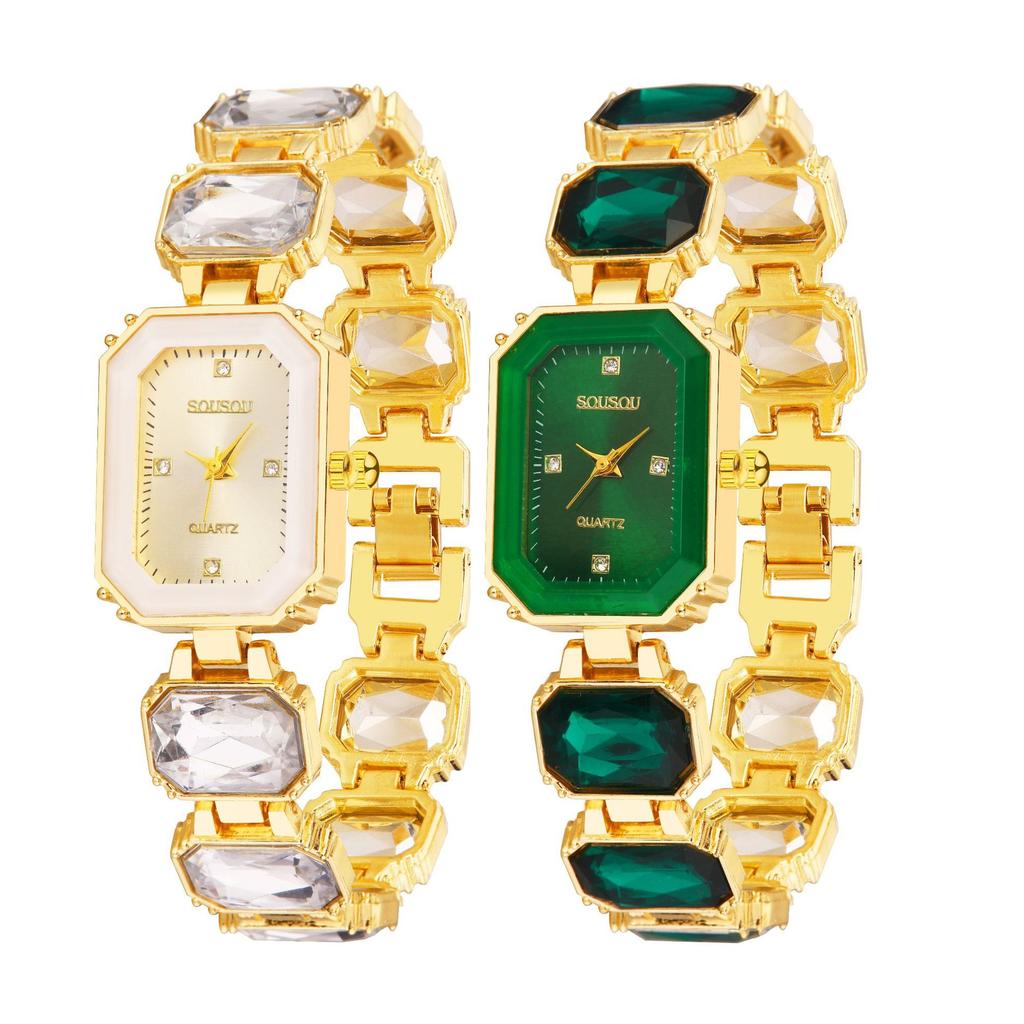 Women Crystal Bracelet Strap Quartz Watch Ladies Wristwatch Clock