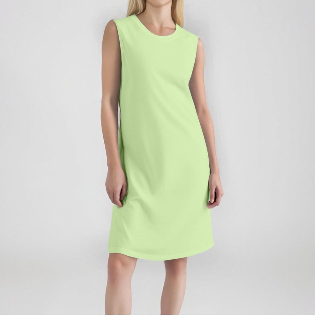 Women's Fashion Casual Color Round Neck Sleeveless Short Dress