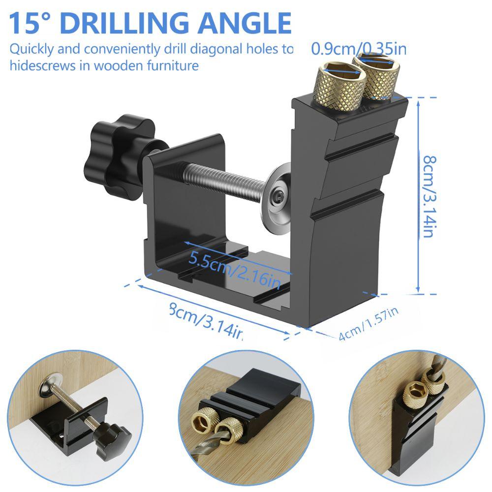 Inclined Hole Pocket Hole Jig Adjustable Hole Positioner Joint Locator  Furniture Making