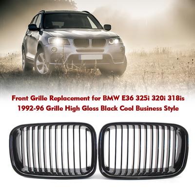 Ersatz des vorderen Kühlergrills für BMW E36 325i 320i 318is 1992–96. Kühlergrill in Hochglanzschwarz. Cooles Business