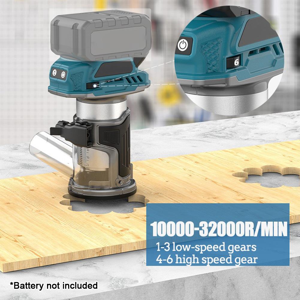 Variable Speed Router Cordless Wood Router For Woodworking Projects Rack And Pinion Depth Mechanism Collets 6mm 6.35mm 14mm
