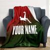 1pc Number 7 Soccer Blanket with Custom Name, Gift, for Men and Women, Soft Blanket, Good for Sofa Bed Couch Travel, Lightweight Flannel Blanket