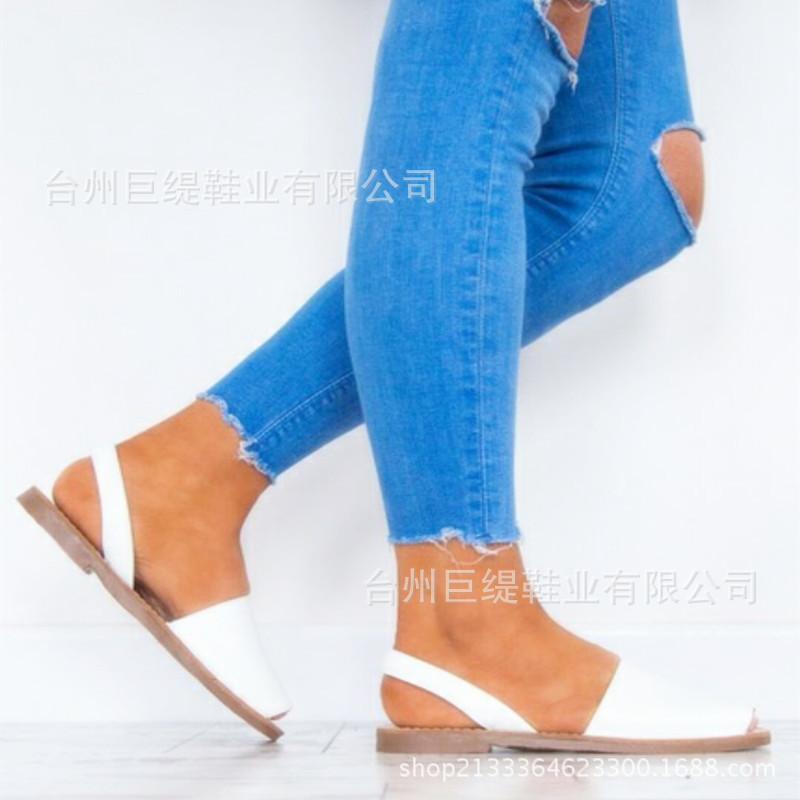 

Foreign trade large size women s shoes wish Amazon summer Europe, America, South East Asia flat large size 43 women s cool slippers 34 білий
