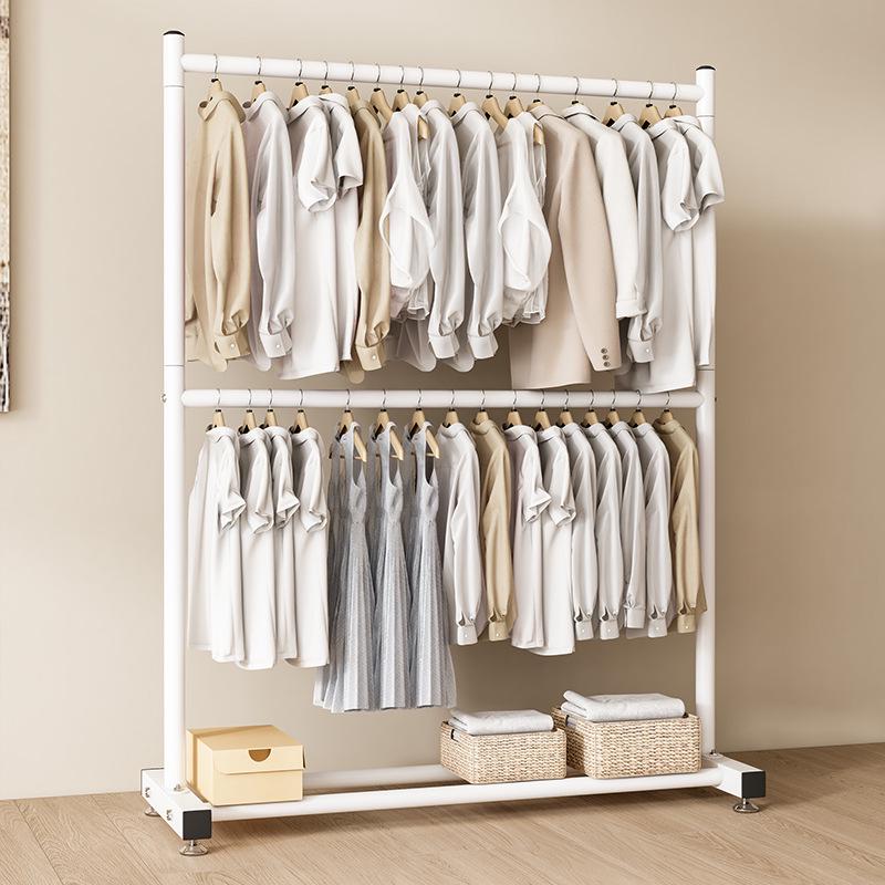 Single-Layer Clothes and Hat Rack for Bedroom or Balcony - Floor-Standing Design