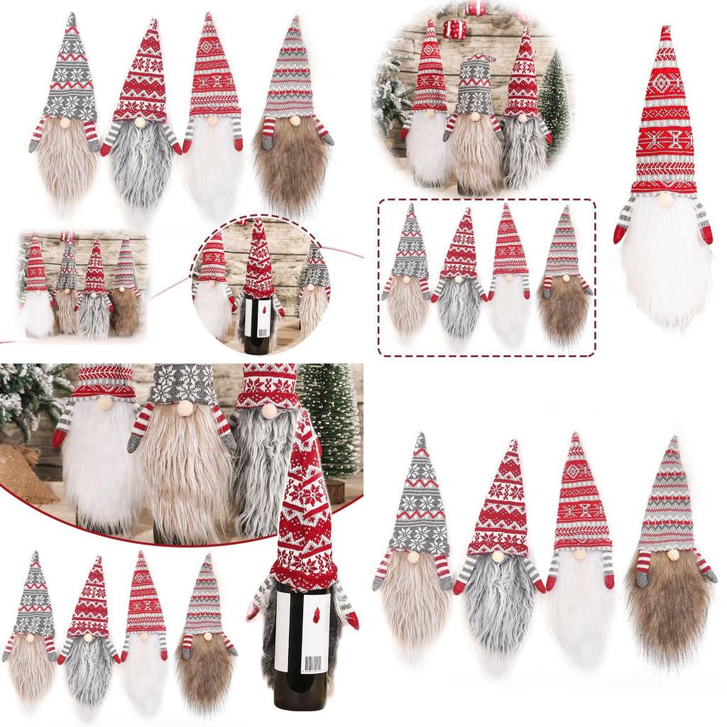 Gonk Merry Christmas Wine Bottle Cover Bag For Festive Holiday Table Decor