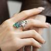 Peacock Open Rings Exaggerated Enamel Retro Ring Fashion Women Finger Rings  Punk