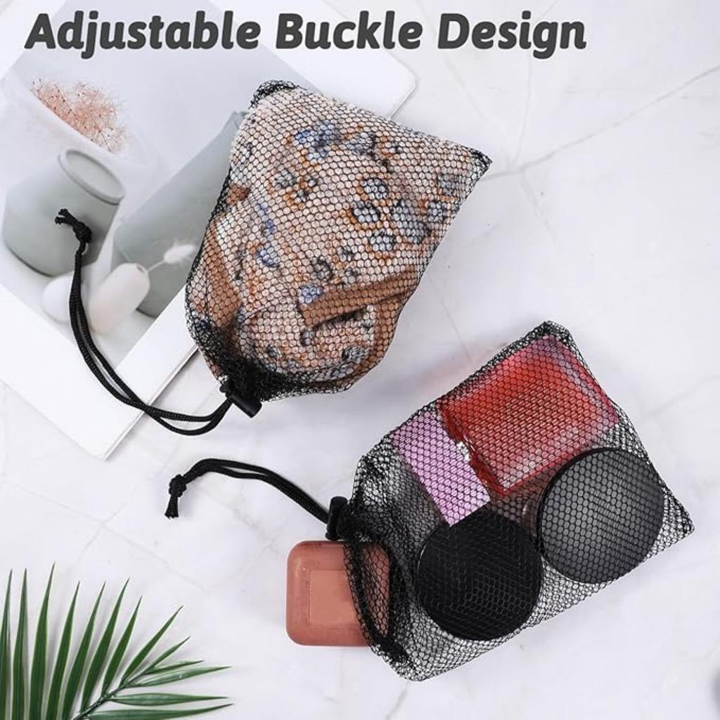 Netzbeutel mit Kordelzug. Eine kleine Netztasche, geeignet für Sport, Schwimmen und die Aufbewahrung von Bällen. Reise-Aufbewahrungstasche, Mehrere Größen