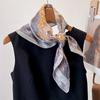 New Luxury Floral Print Velvet 70cmSquare Scarf Women Hair Headband Soft Cotton Neckerchief Female Neck Tie Lady Head Hijab Gift