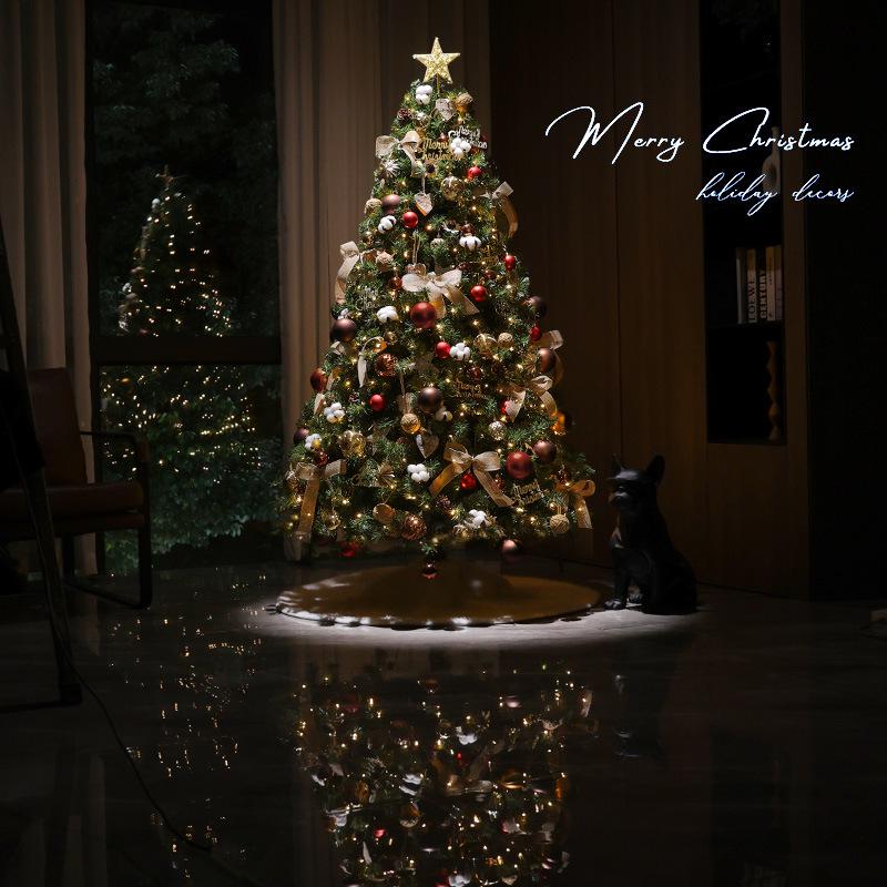 Large Encrypted Flickering Christmas Tree Ornament Set for Living Room Decor