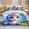 Cute Cartoon Unicorn Print Bedding Set Duvet Cover 1 Duvet Cover 2 Pillowcases Adult And Children Bedding Set Luxury Grils Gift
