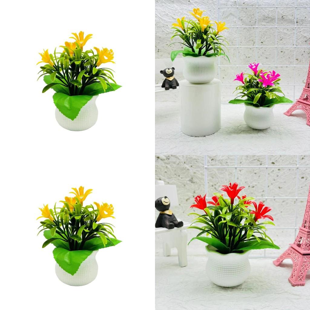 Artificial Orchid Group With Plastic Pot For Event Planning And Hotel Ornamentation