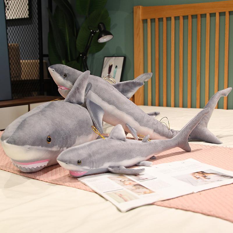Cute Simulation Shark Doll Plush Toy Aquarium Great White Shark Doll Boy Soothing Rag Doll Gift