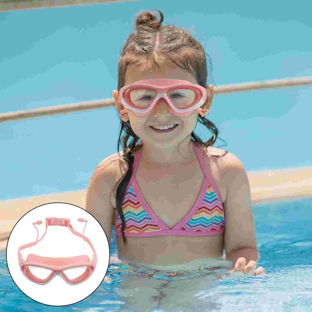 Kinder Schwimmbrille Großrahmen Antibeschlag Wasserdicht PC-Linse Silikonband Bonbon-Grün Kinder Schwimmbrille Vision