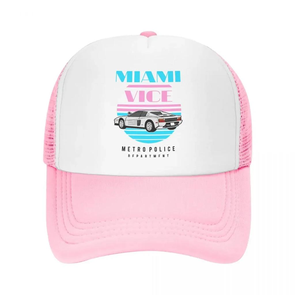 Miami Vice Squad Racecar Metro Police DepartUnisext Tv Series Baseball Cap Trucker Hats Breathable Premium