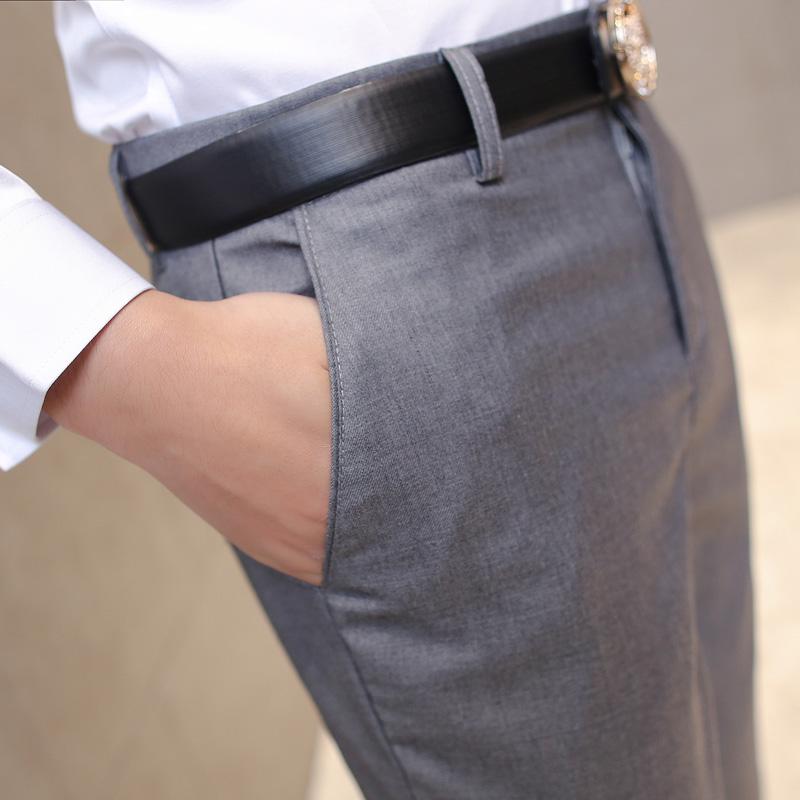 Men 'S Clothing Suit Trousers /High -Grade Pure Color Slim Fit Business /Leisure Thin Leg Pants 