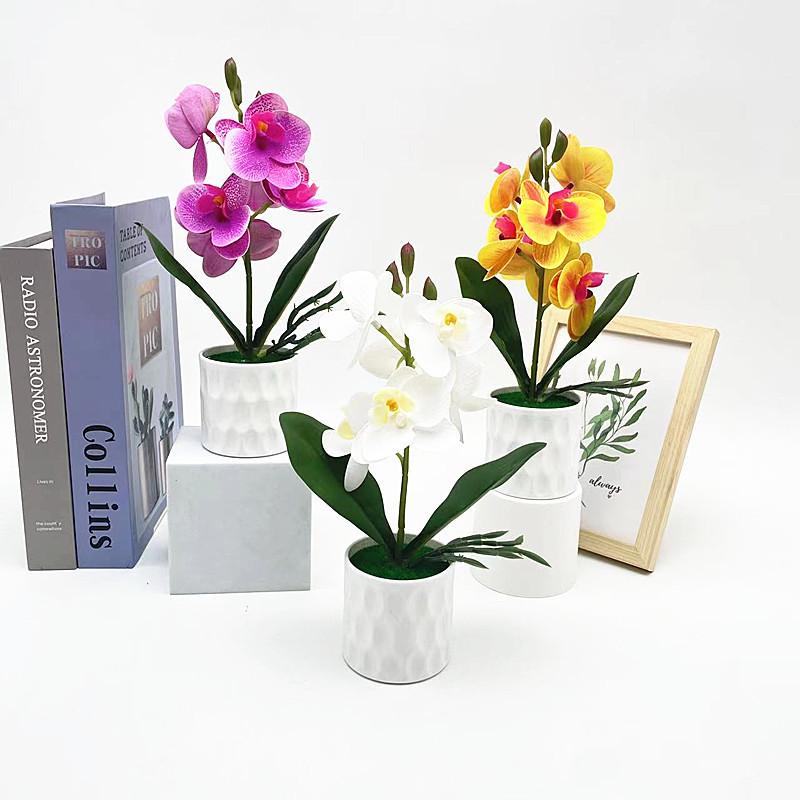 Orchid Faux Butterfly Plant With Plush Material Wedding Decor Props Photography