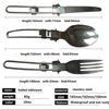 3pcs Long cookware backpack Spork fork stainless steel fold knife utensil spoon set combo Picnic camp cutlery tableware flatware