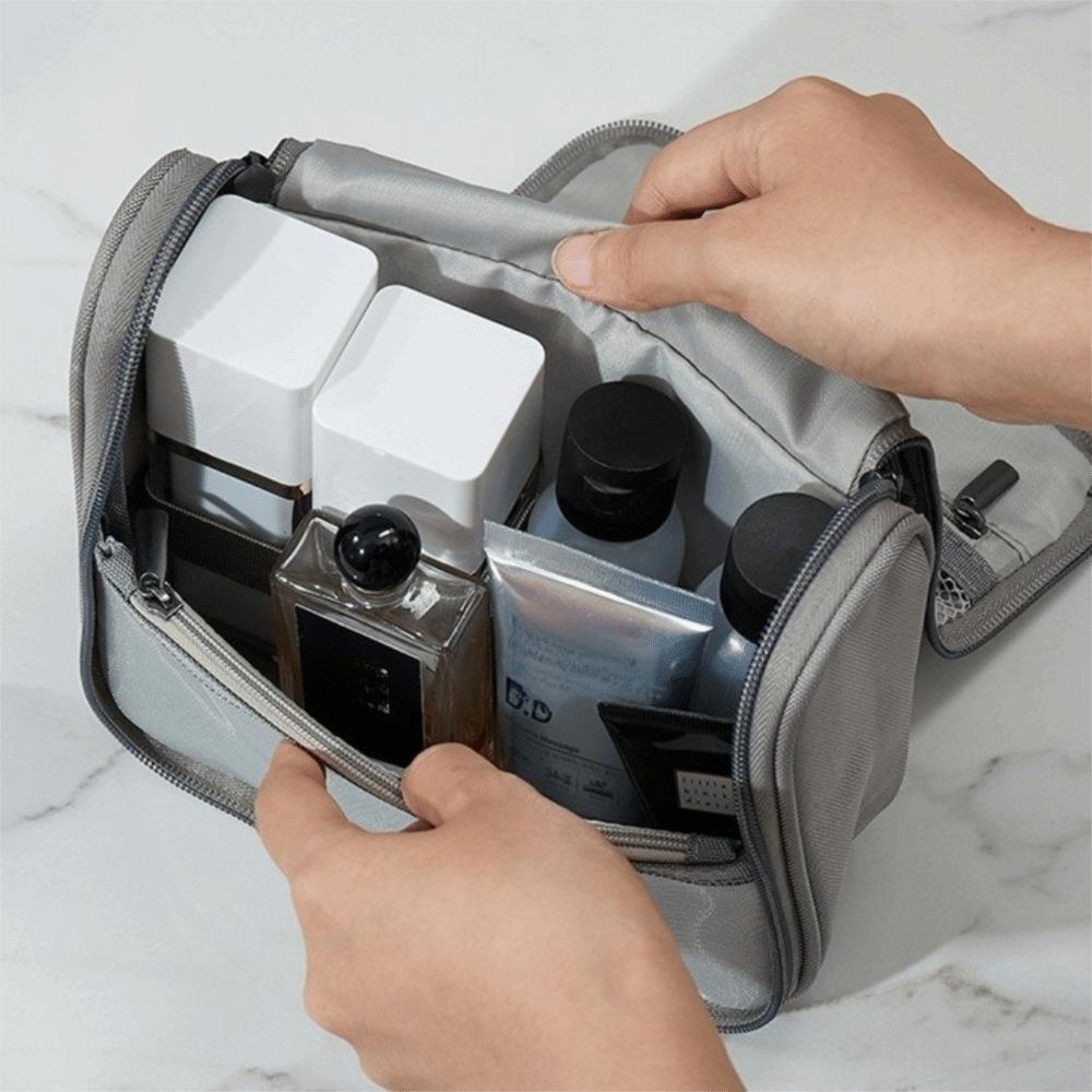 Foldable Travel Cosmetic Bag Waterproof Toiletry Bag Carabiner Folding Wash Bag  Home & Travel