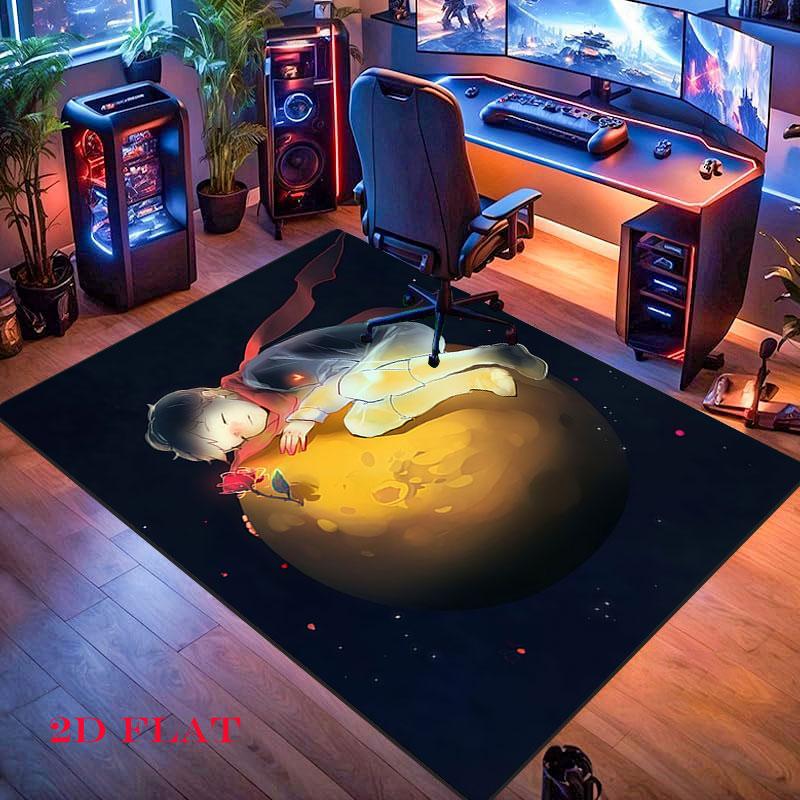 Little Prince Moon Carpet Rug for Living Room Bedroom Home Sofa Decoration,Kids play Nonslip Floor Mat