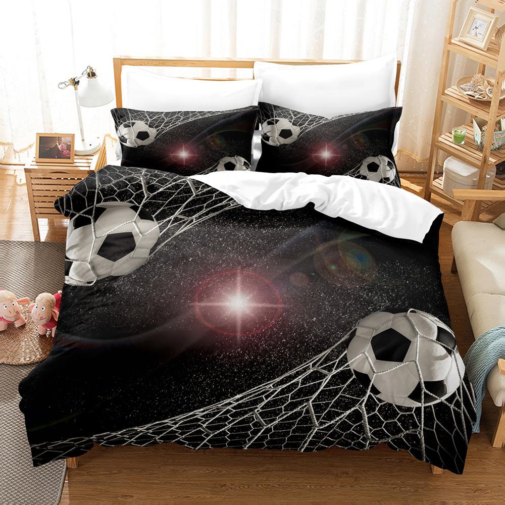 3d Digital Printing Football Three-piece Quilt Cover Set