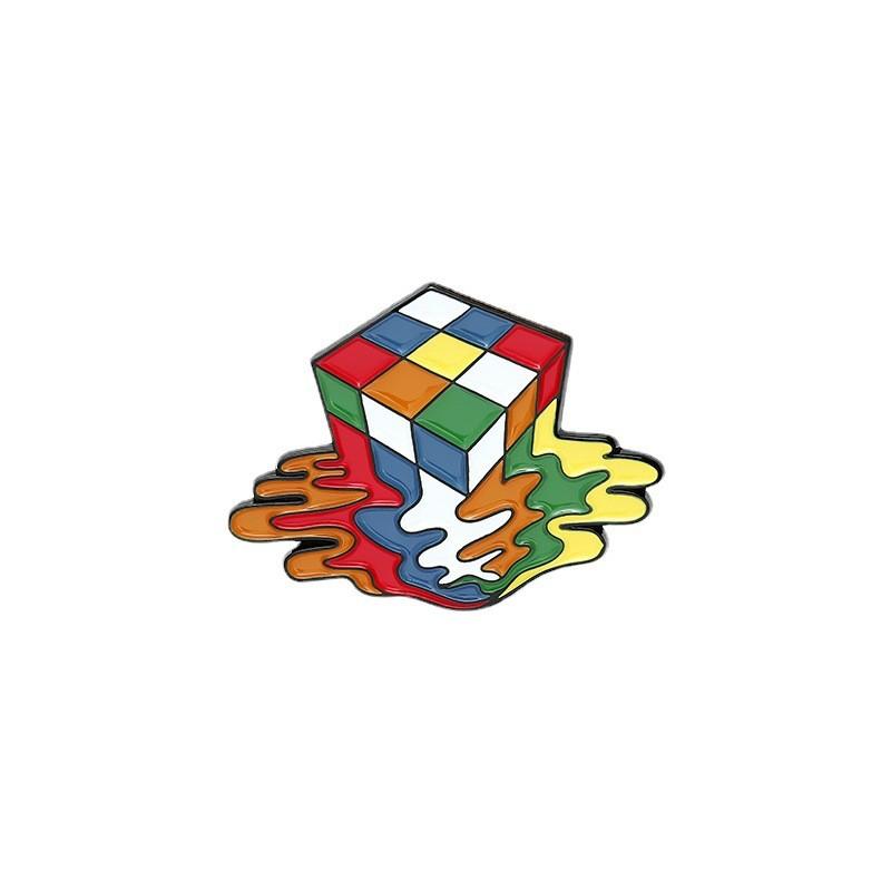 Creative Fashionable Cartoon Cube Brooches Vibrant Colorful Pins For Individual Style